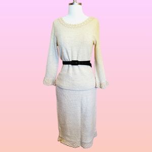 Vintage 1960s knit set sweater and skirt